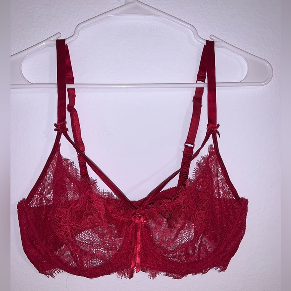 Heidi Klum Intimates Red Lace Valerie Bra 36DD - Picture 2 of 11